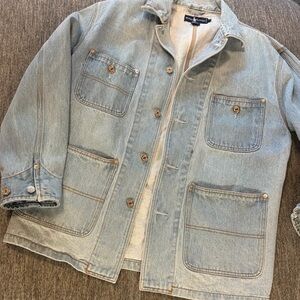 Vintage Ralph Lauren Women’s Chore Barn Coat Light Wash Denim Jean Jacket M